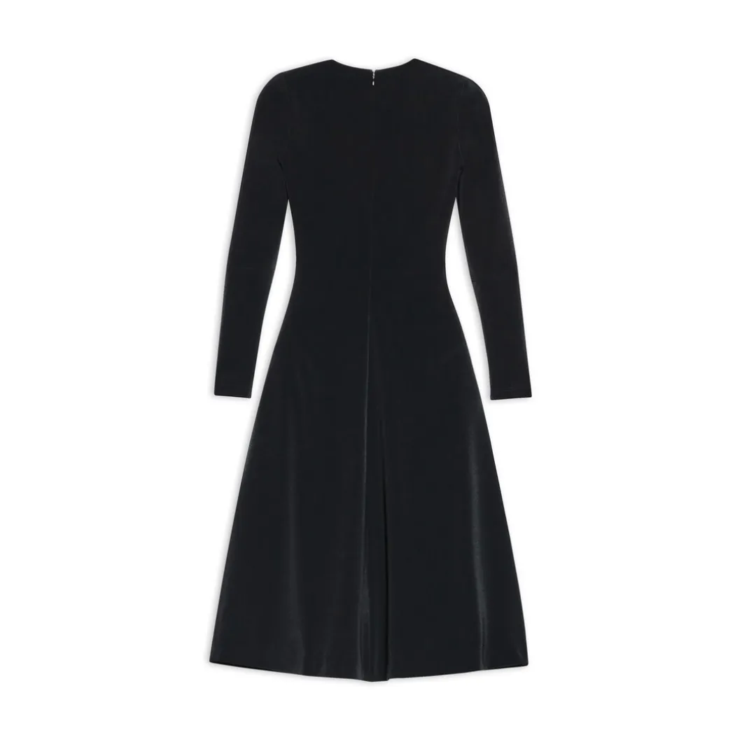 Abito A-line A Girocollo da Donna in Nero