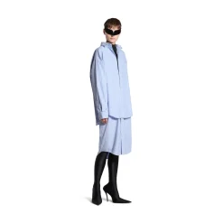 Abito Chemisier Layered Bb Classic da Donna in Azzuro/bianco