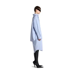 Abito Chemisier Layered Bb Classic da Donna in Azzuro/bianco