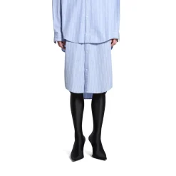 Abito Chemisier Layered Bb Classic da Donna in Azzuro/bianco