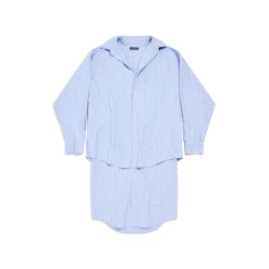 Abito Chemisier Layered Bb Classic da Donna in Azzuro/bianco