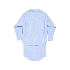 Abito Chemisier Layered Bb Classic da Donna in Azzuro/bianco
