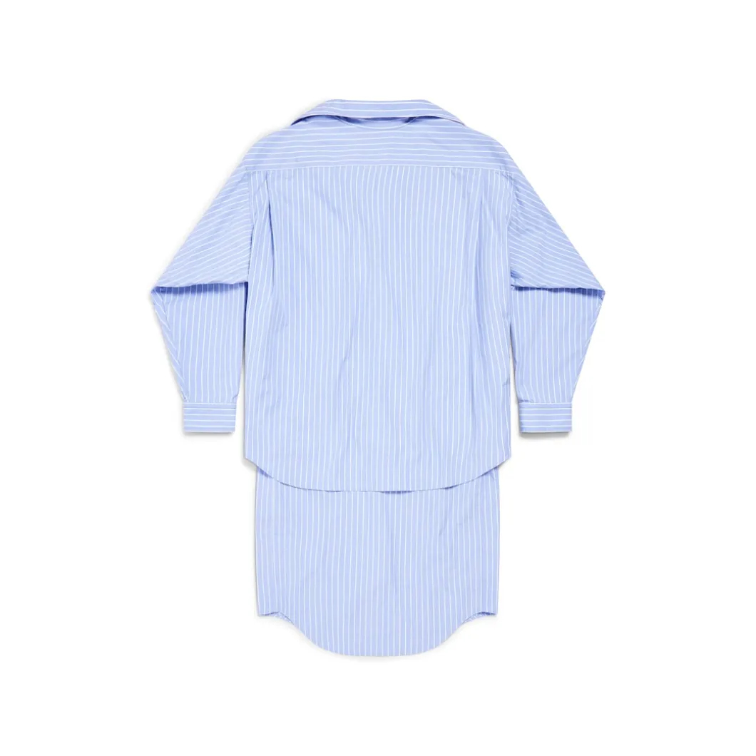 Abito Chemisier Layered Bb Classic da Donna in Azzuro/bianco