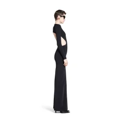 Abito Cut-out Maxi da Donna in Nero