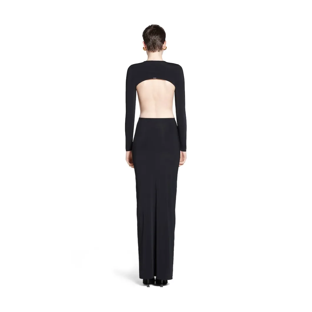 Abito Cut-out Maxi da Donna in Nero