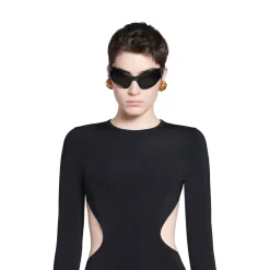 Abito Cut-out Maxi da Donna in Nero