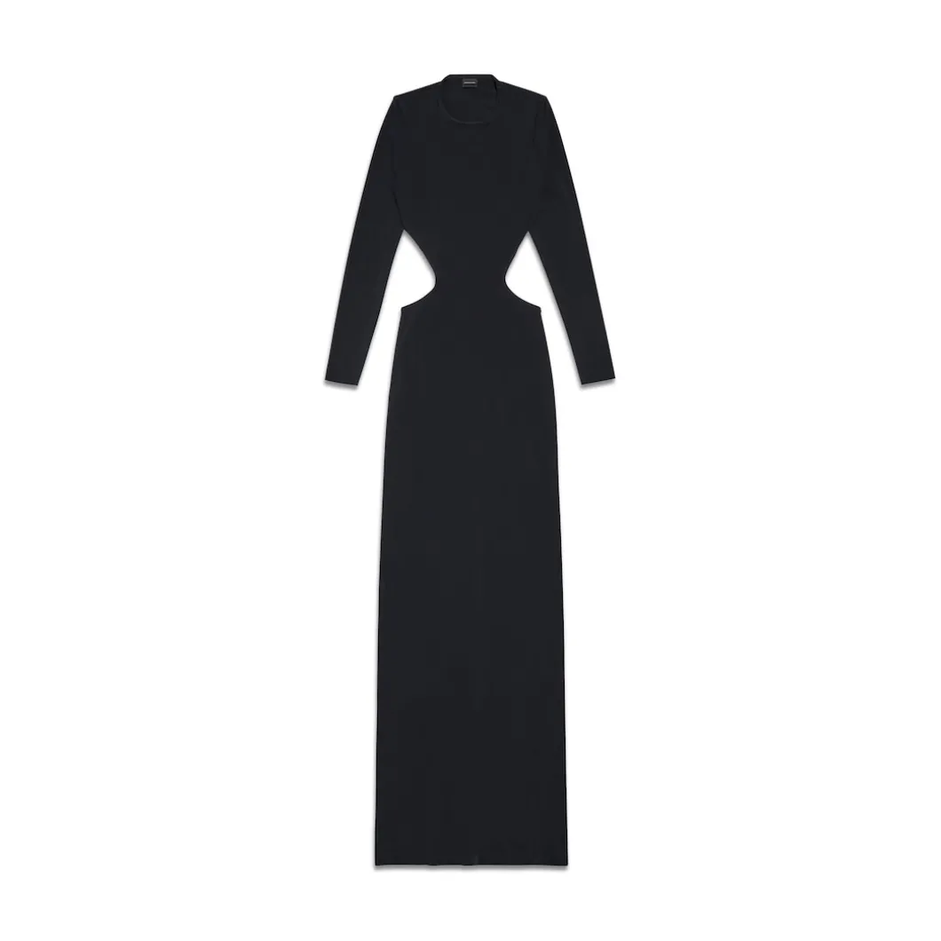 Abito Cut-out Maxi da Donna in Nero