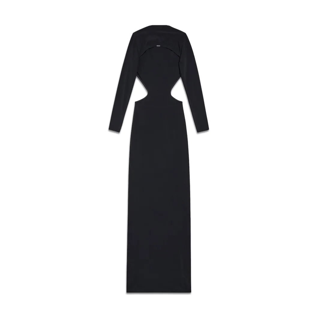 Abito Cut-out Maxi da Donna in Nero