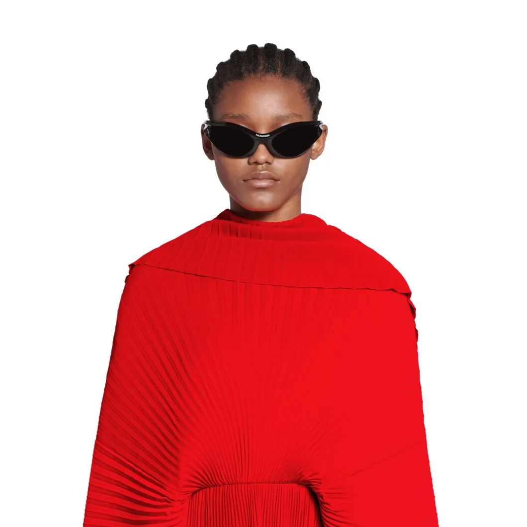 Abito Drape A Pieghe da Donna in Rosso