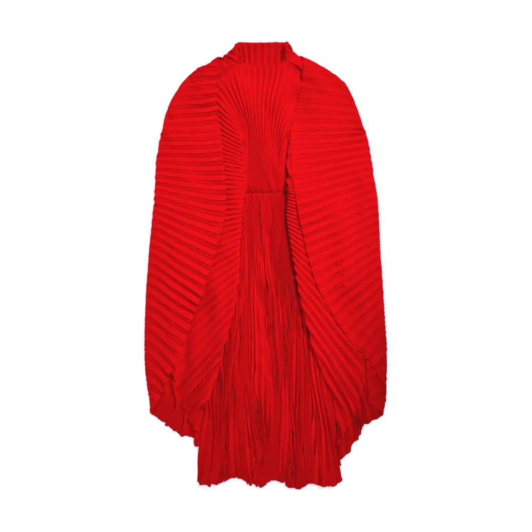 Abito Drape A Pieghe da Donna in Rosso