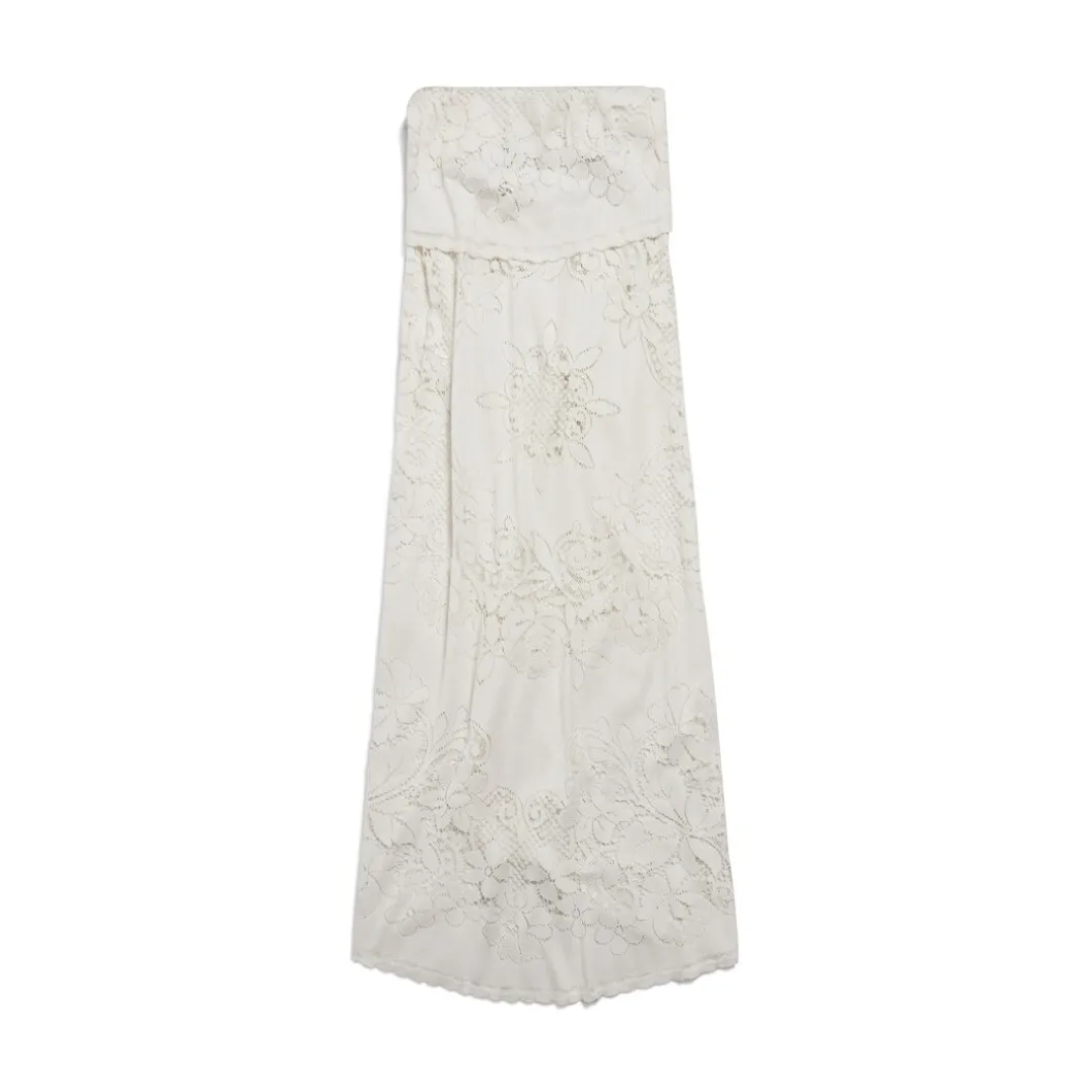 Abito Drappeggiato Upcycled da Donna in Bianco Sporco