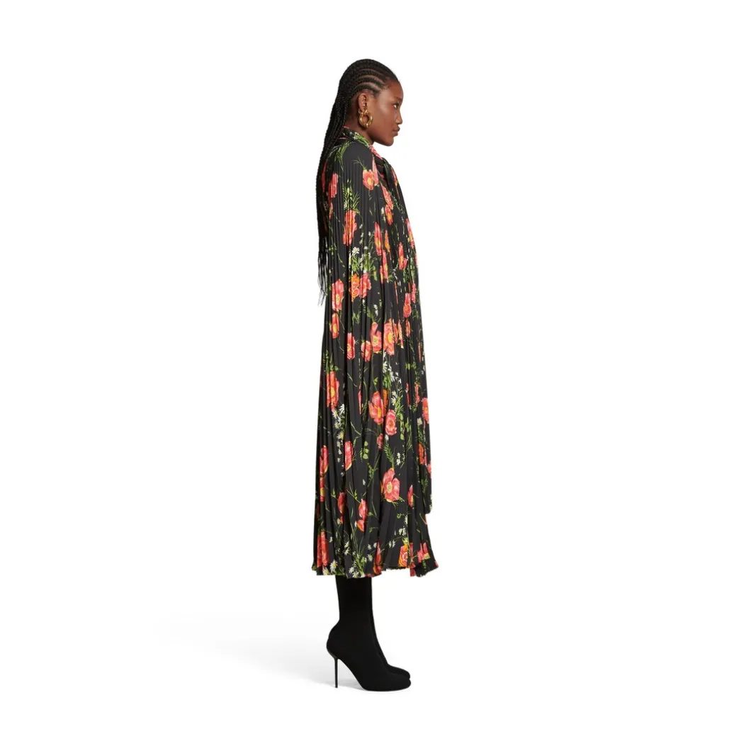 Abito Foulard A Pieghe Poppy da Donna in Nero