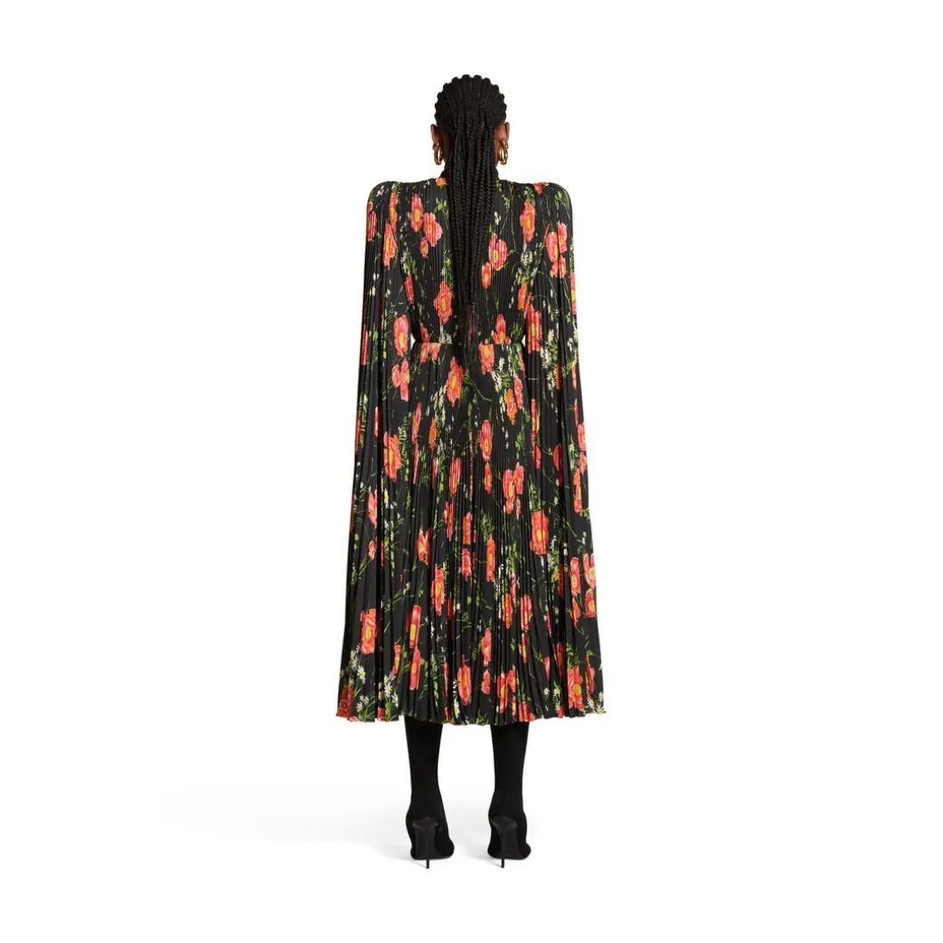 Abito Foulard A Pieghe Poppy da Donna in Nero