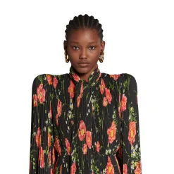 Abito Foulard A Pieghe Poppy da Donna in Nero