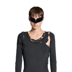 Abito Lingerie Maxi da Donna in Nero