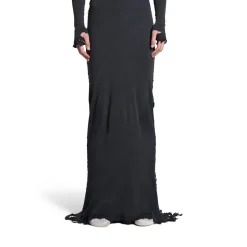 Abito Lingerie Maxi da Donna in Nero