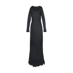 Abito Lingerie Maxi da Donna in Nero
