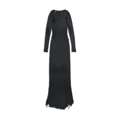 Abito Lingerie Maxi da Donna in Nero