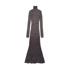 Abito Maxi da Donna in Nero/argento