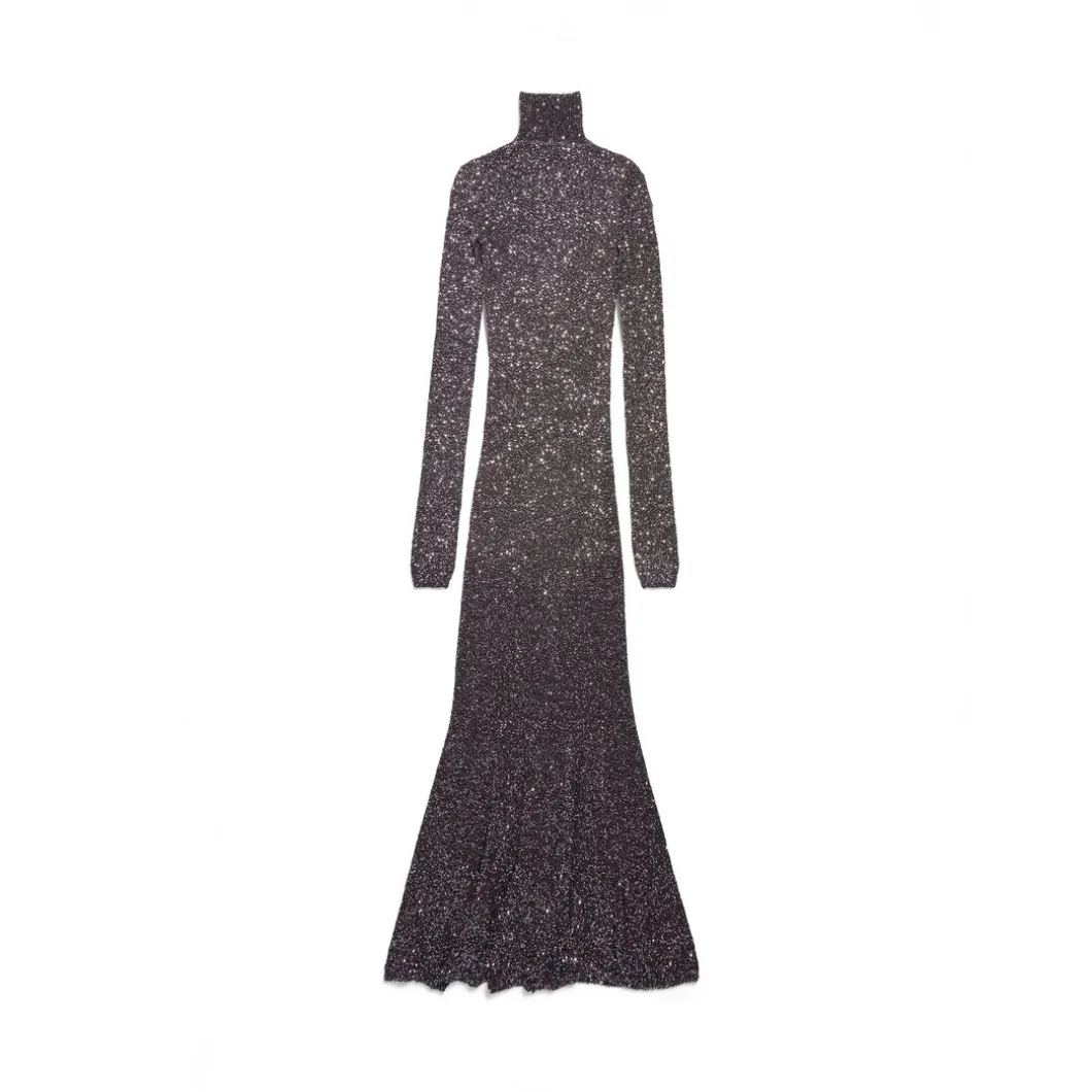Abito Maxi da Donna in Nero/argento