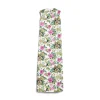 Abito Senza Maniche Tablecloth Floral da Donna in Bianco/rosa