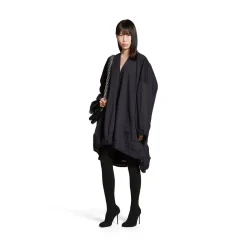 Abito Vareuse A Maniche Lunghe Upcycled da Donna in Navy Scuro