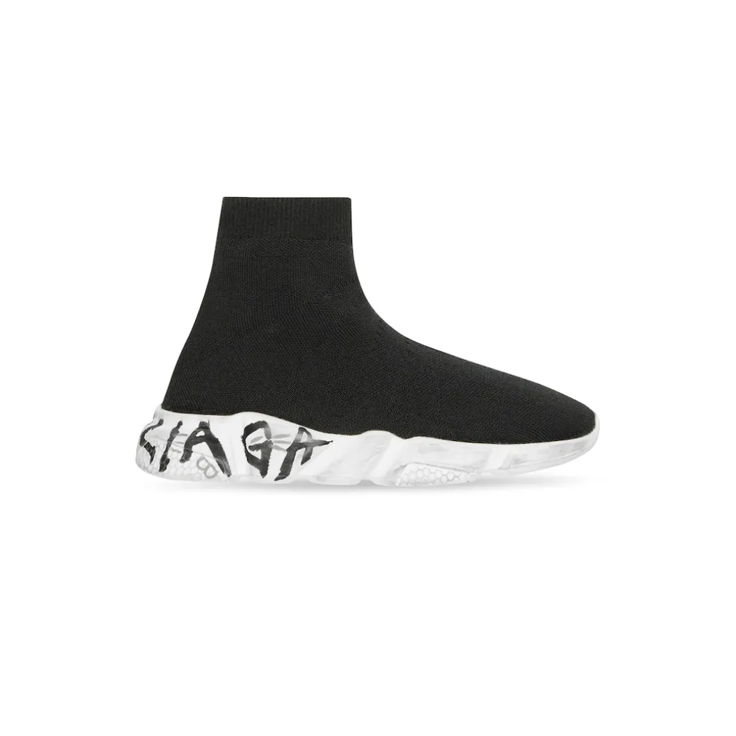 Bambini - Sneakers Speed Graffiti In Maglia Riciclata in Nero