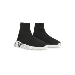 Bambini - Sneakers Speed Graffiti In Maglia Riciclata  in Nero