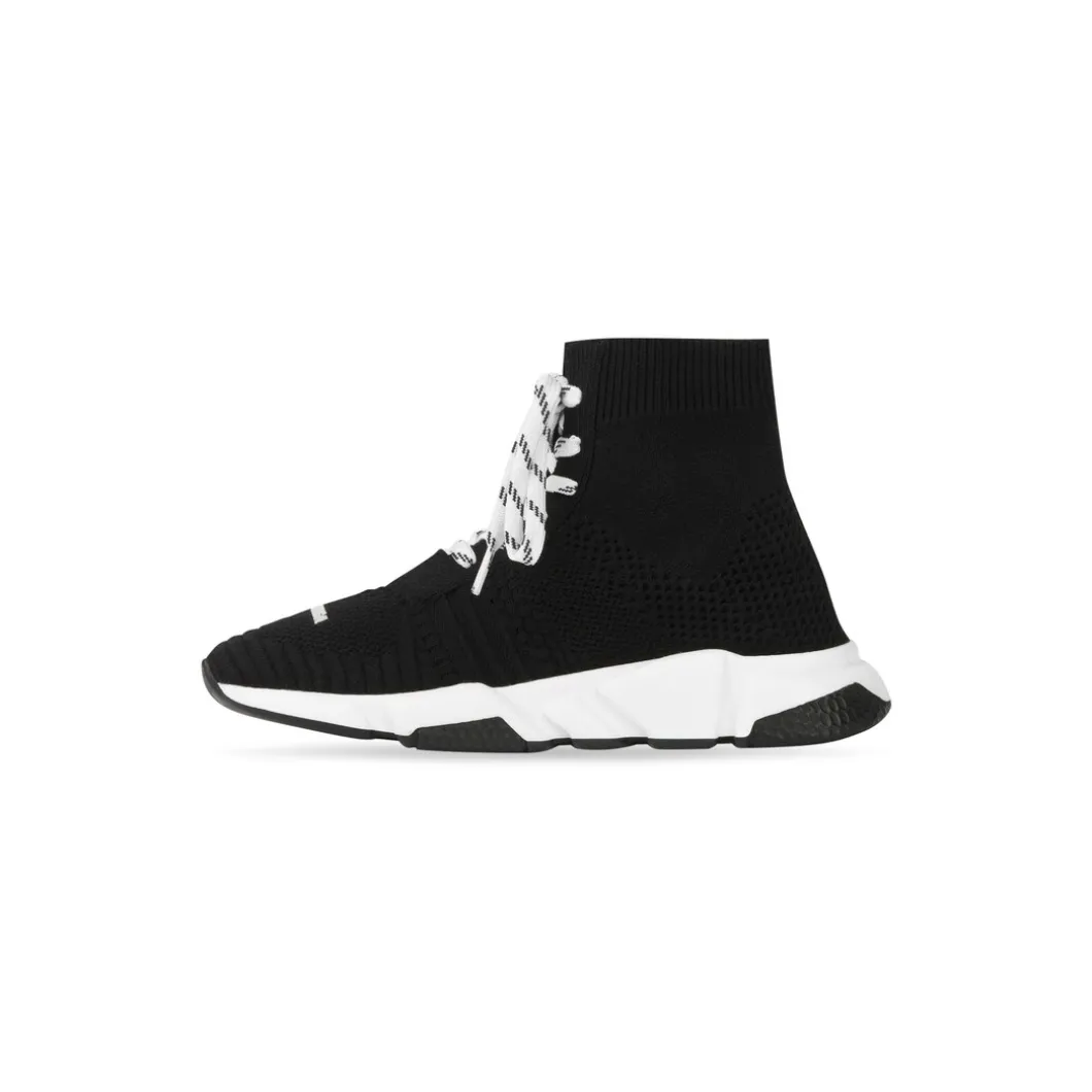 Bambini - Sneakers Speed Lace-up In Maglia Riciclata in Nero