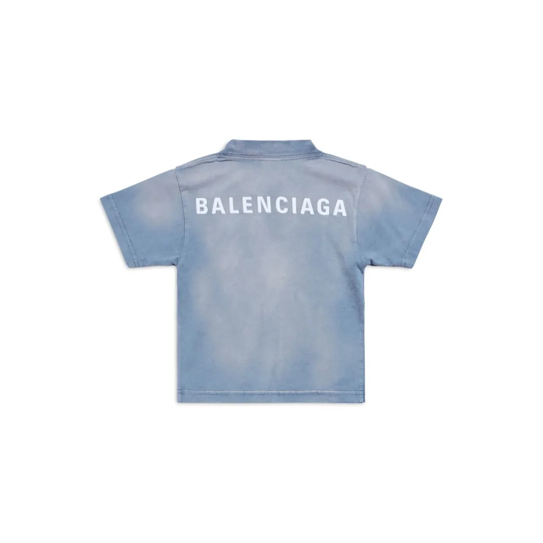 Bambini - T-shirt Balenciaga Back in Blu/bianco