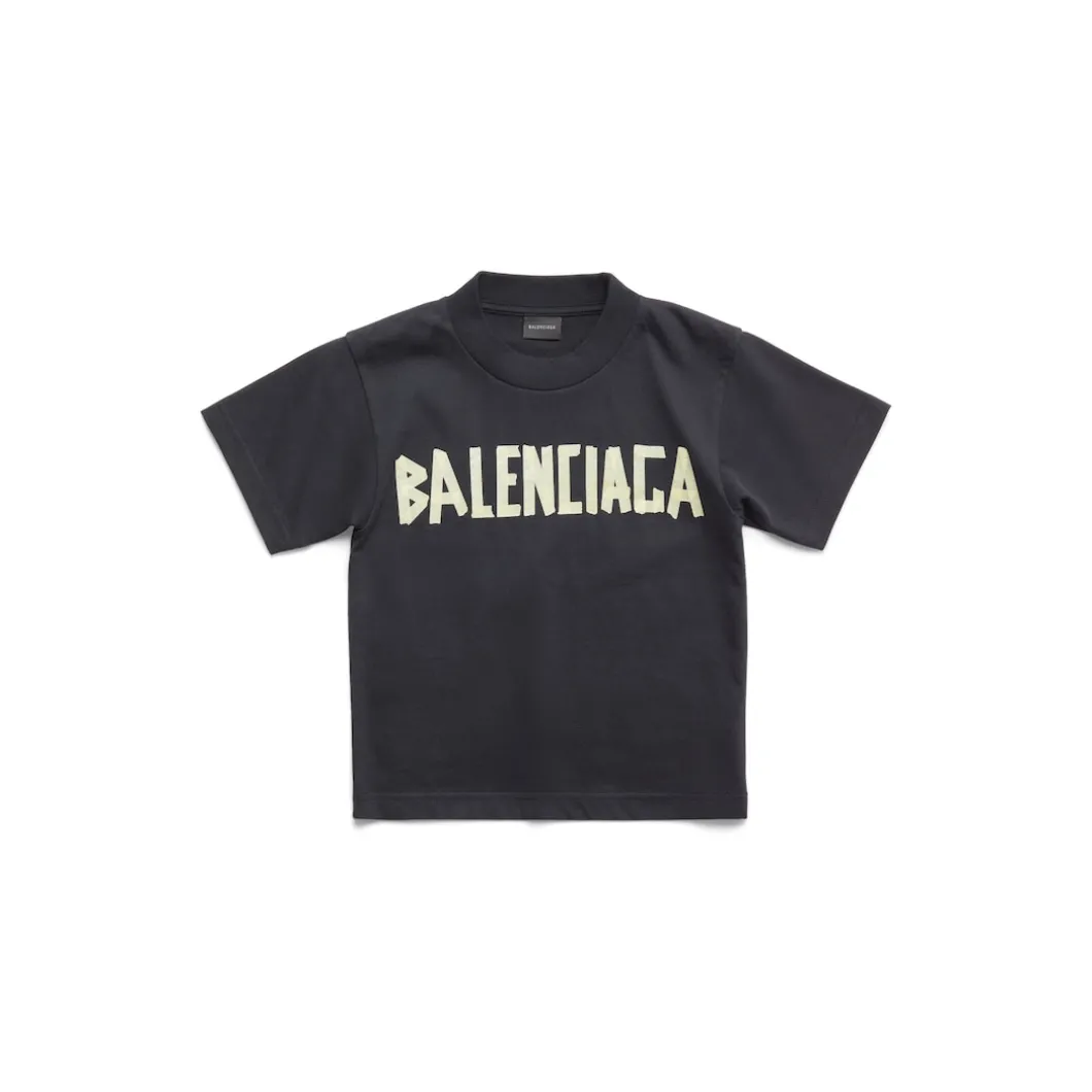 Bambini - T-shirt Tape Type in Nero Délavé