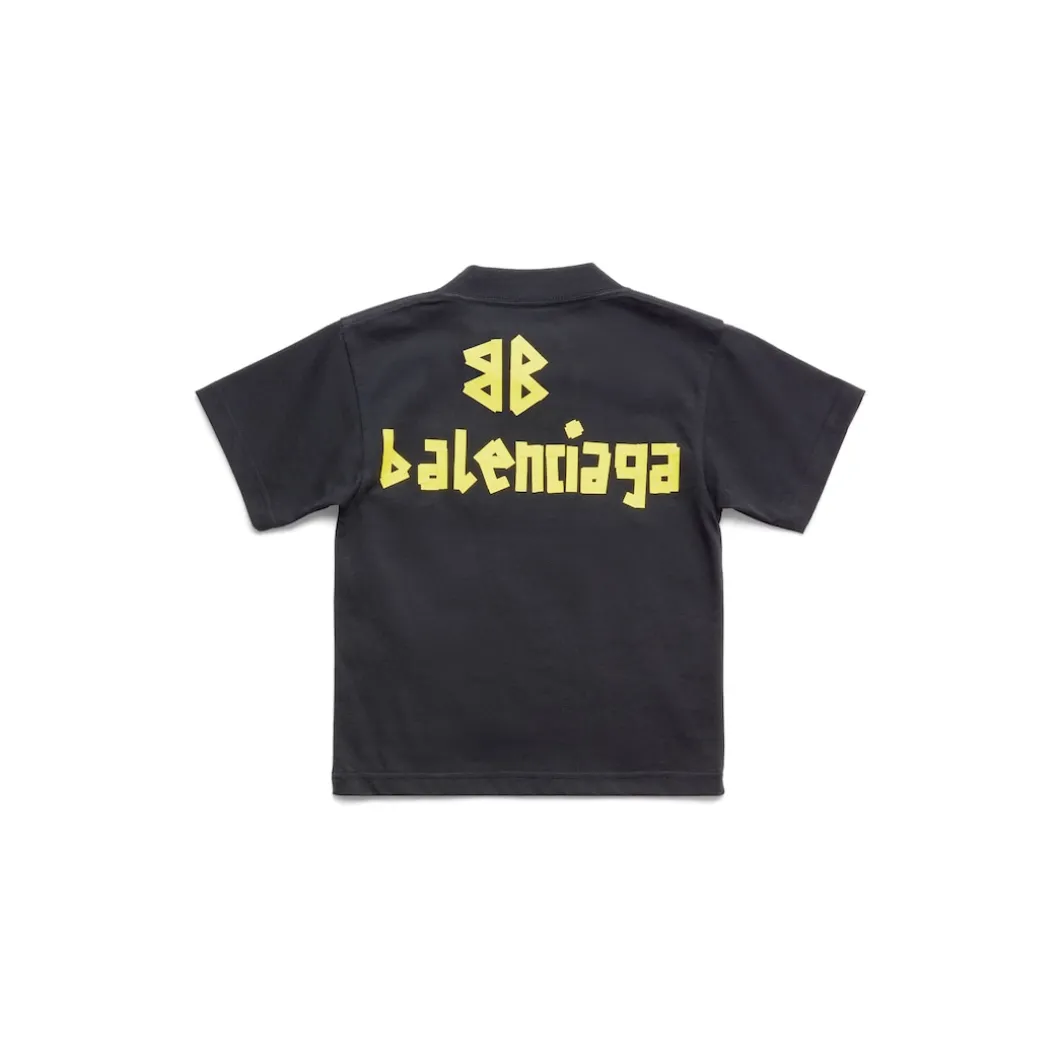Bambini - T-shirt Tape Type in Nero Délavé