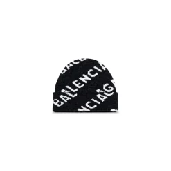 Beanie Allover Logo in Nero