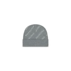 Berretto Allover Logo in Grigio