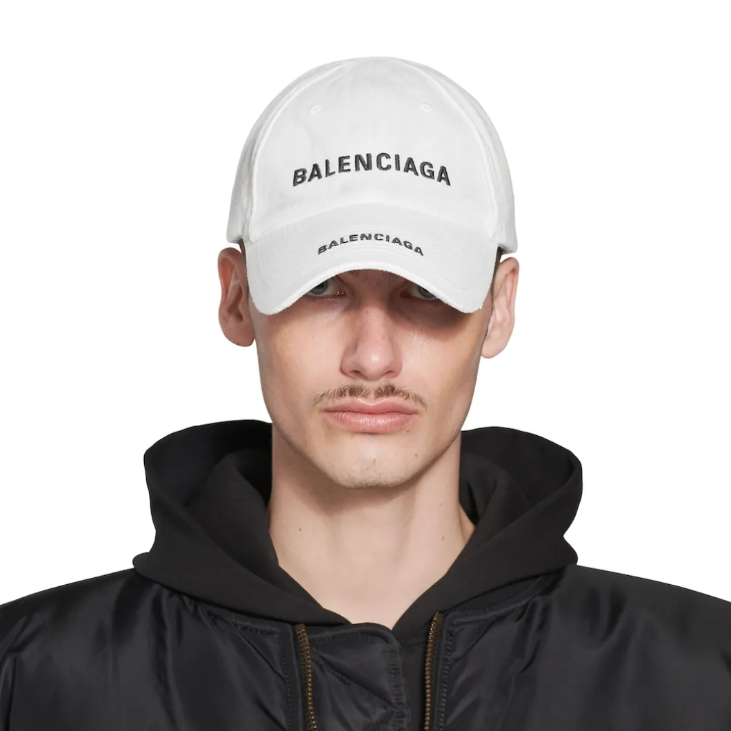 Berretto Double Logo in Bianco