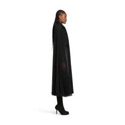 Blusa A Pieghe Con Foulard da Donna in Nero