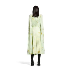Blusa A Pieghe Con Foulard Lilies da Donna in Verde