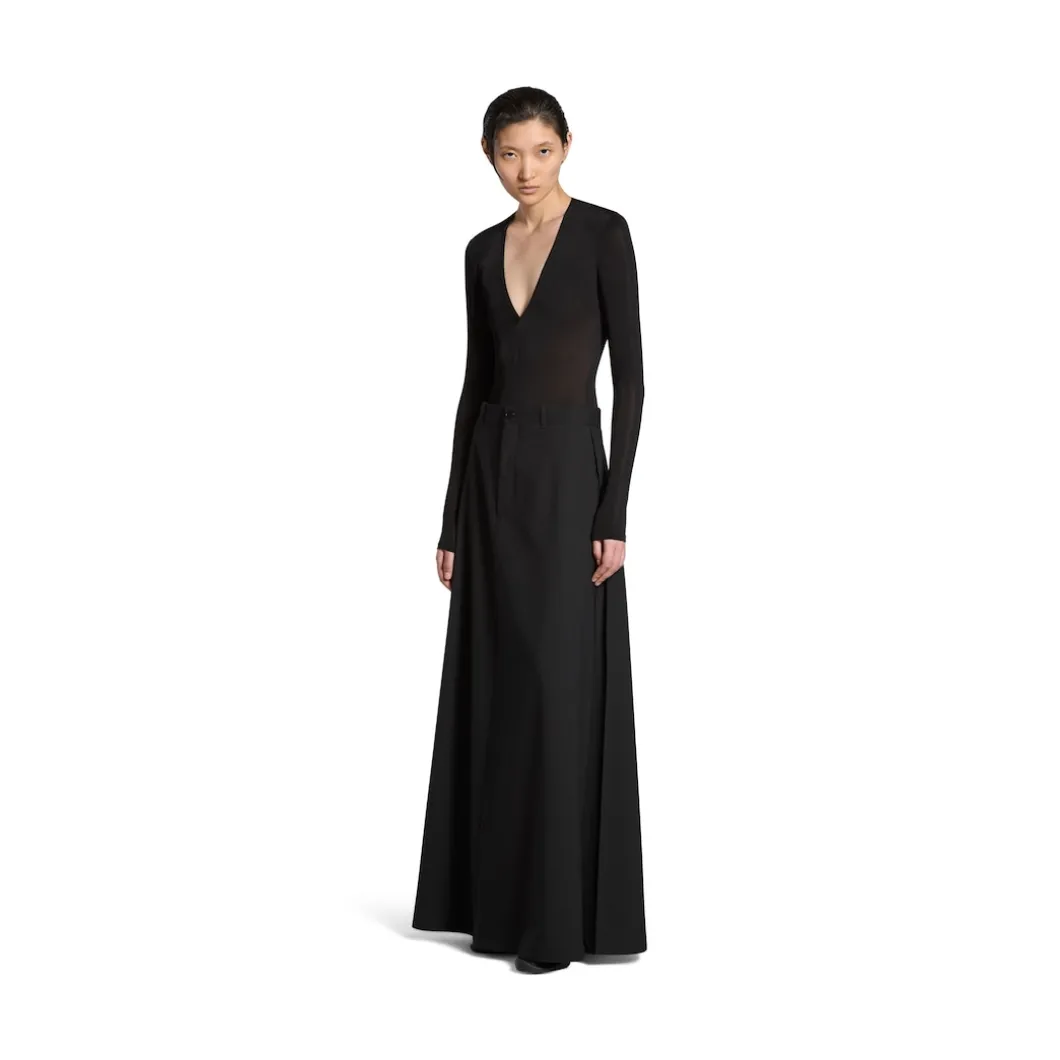 Body Con Scollo A V da Donna in Nero