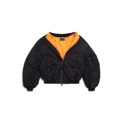Bomber Off Shoulder in Nero