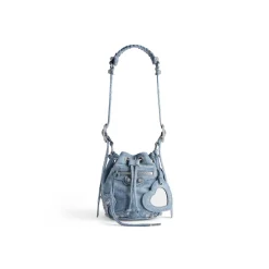 Borsa A Secchiello Le Cagole Xs In Denim Con Strass da Donna in Blu