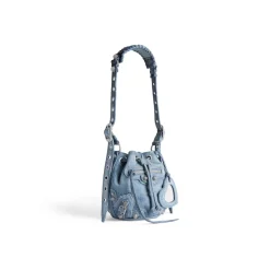 Borsa A Secchiello Le Cagole Xs In Denim Con Strass da Donna in Blu