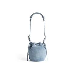 Borsa A Secchiello Le Cagole Xs In Denim Con Strass da Donna in Blu
