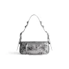 Borsa A Tracolla Le Cagole Xs Metallizzata da Donna in Argento
