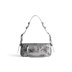 Borsa A Tracolla Le Cagole Xs Metallizzata da Donna in Argento