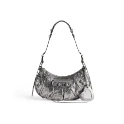Borsa A Tracolla Le Cagole Piccola Metallizzata da Donna in Argento