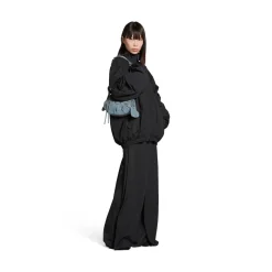 Borsa A Tracolla Le Cagole Xs In Denim Girly Allover da Donna in Azzurro