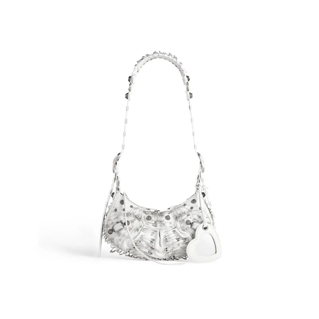 Borsa A Tracolla Le Cagole Xs Con Spille Da Balia da Donna in Bianco Ottico