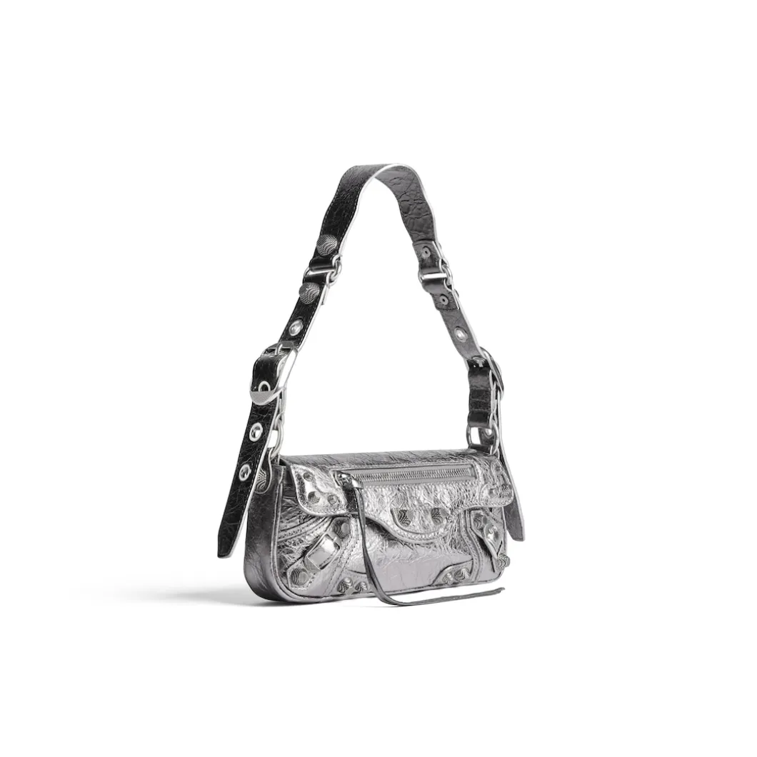 Borsa A Tracolla Le Cagole Xs Metallizzata da Donna in Argento