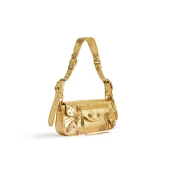 Borsa A Tracolla Le Cagole Xs Metallizzata Con Strass  da Donna in Oro