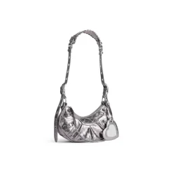 Borsa A Tracolla Le Cagole Xs Metallizzata da Donna in Argento